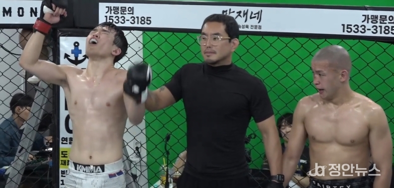 타이틀방어에 성공한 '밴텀급챔피언' 신효제의 모습.