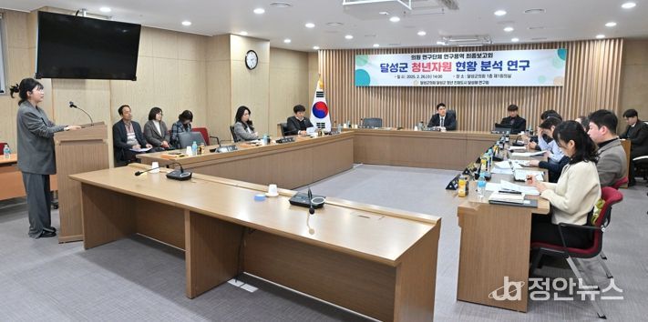 대구 달성군의회 의원연구단체 ‘달성군 청년자원 현황 분석 연구’최종보고회 개최