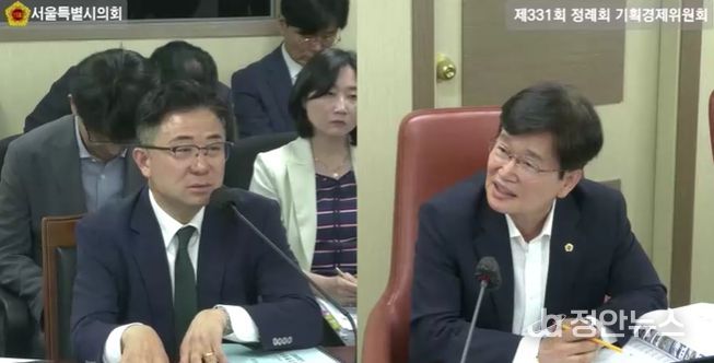 김용일 서울시의원, 경제실 결산 및 추경예산안 심의