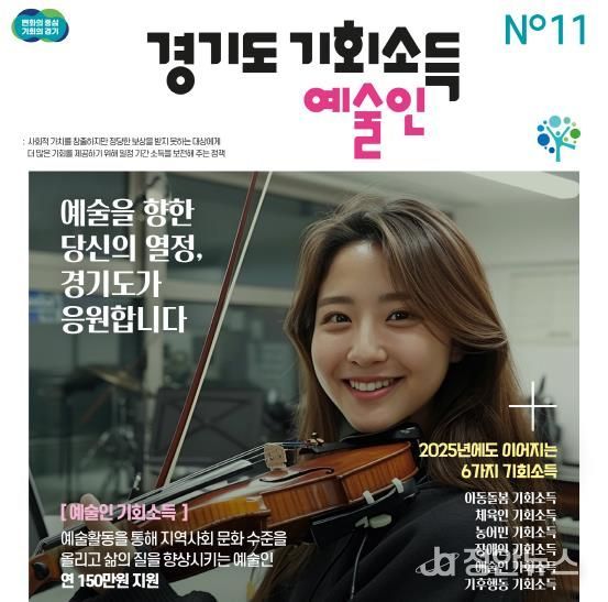 21일 도담뜰에서 ‘기회소득 예술인 페스티벌’ 개최. 경기도, 2025년 예술인 기회소득 20일 지급 시작