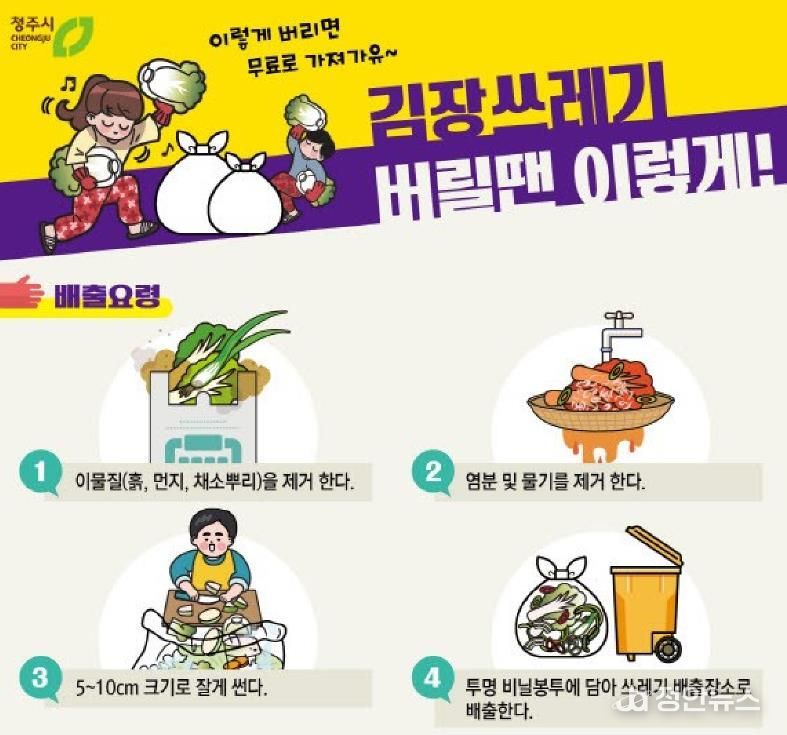 청주시, 김장 쓰레기 무료 수거… 12월 20일까지
