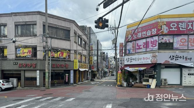 봉선동 먹자골목 전경