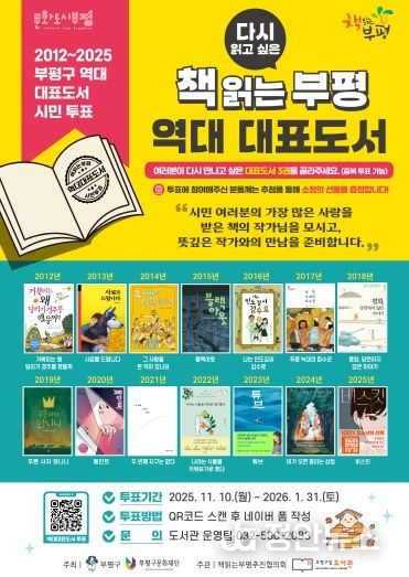 부평구립도서관, ‘책 읽는 부평’역대 대표도서를 대상으로 선호도 조사 진행