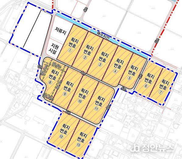 딸기산업 스마트팜 단지 분양 구획도