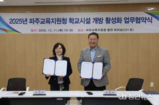 파주교육지원청, 교육지원청-파주시-학교 간 ‘학교시설 개방 활성화 업무 협약’체결