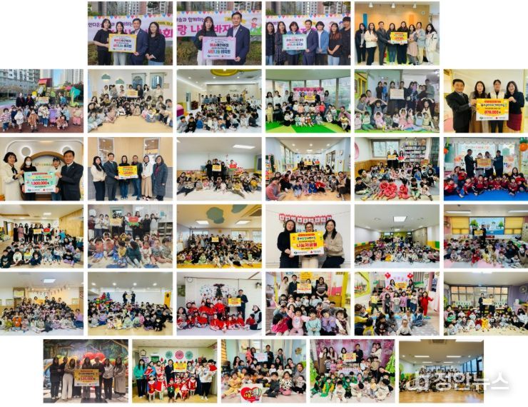1. 천안지역 34개소 어린이집이 취약계층을 위한 후원금을 전달하고 있다