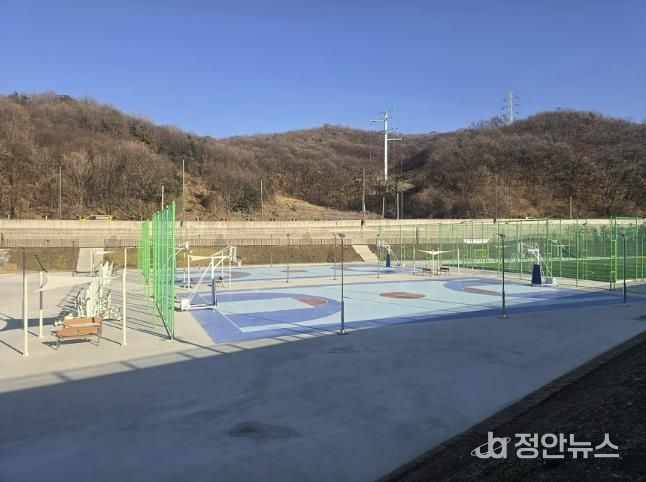 성남시 판교 대장저류지에 조성한 농구장