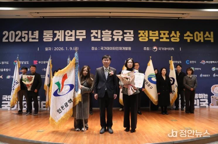 인천 서구, 2025년 통계업무 진흥유공 국무총리 표창 수상