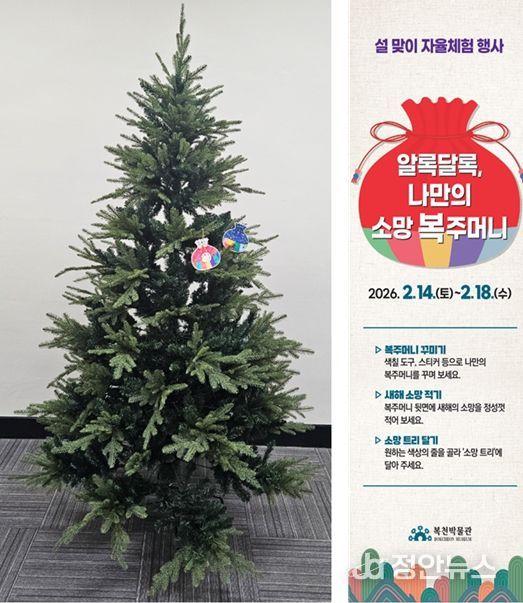 복주머니를 건 소망 트리 모습 및 홍보물