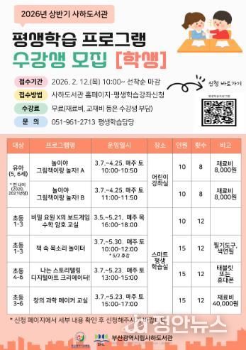 부산사하도서관, 상반기 평생학습 프로그램