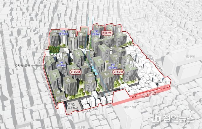 강서구 화곡1동 354번지 일대 모아타운 정비 후 조감도(예시도)