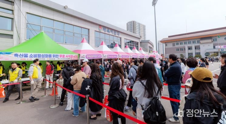 합천벚꽃마라톤 대회 참가자 대상 축산물 시식행사 성황