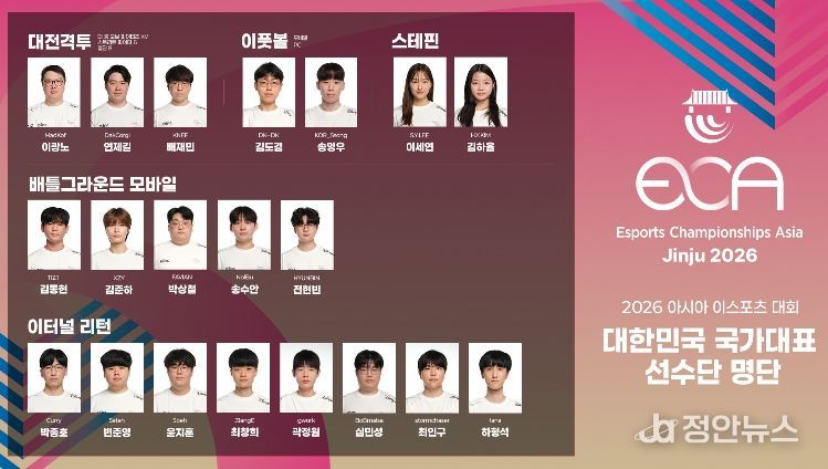 2026 아시아 이스포츠 대회, 7개국 최정상 국가대표 진주 집결 - 선수단